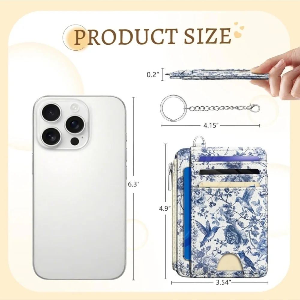 Floral Blue and White Card Organizer